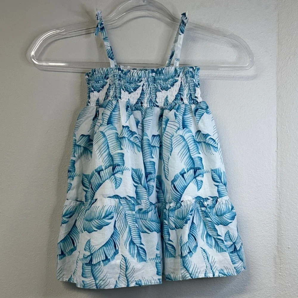 Janie and Jack The Leilani Palm Smocked Sundress Girls Size 3